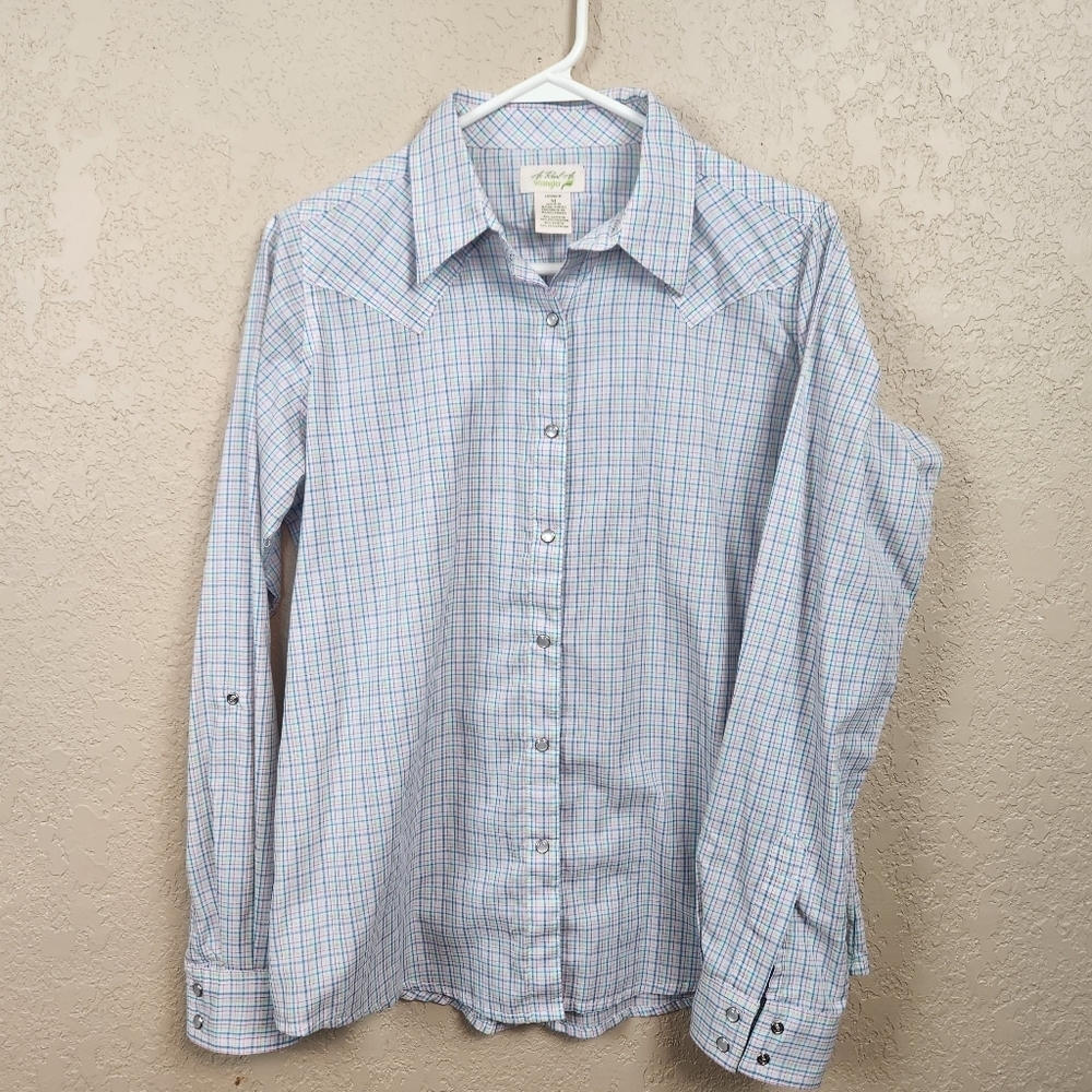 Wrangler As Real As Multicolor Plaid Pearl Snap Shirt (7581)